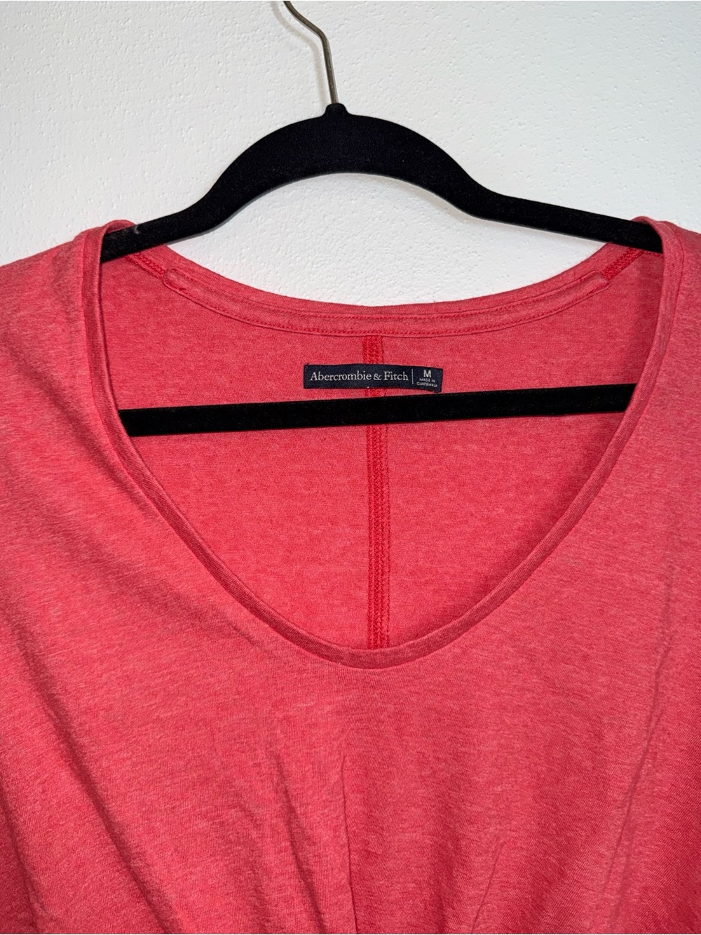 Abercrombie & Fitch Red Knot Front Tee Scoop Neck Cropped Summer Medium Women’s - Picture 2 of 10